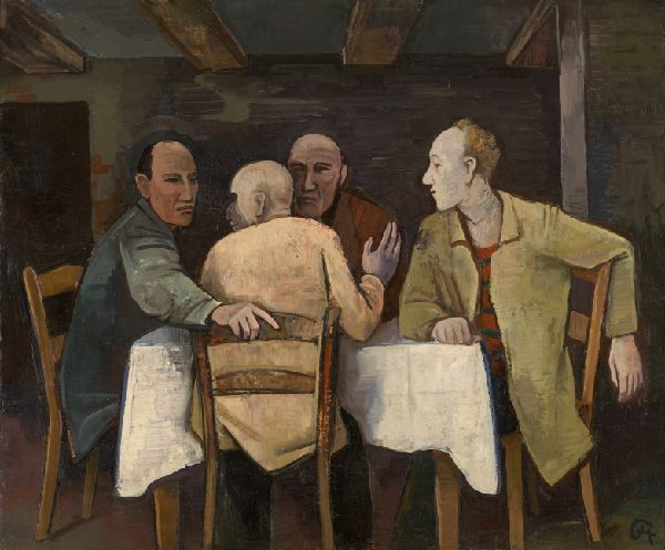 Karl Hofer, Men Sitting at a Table