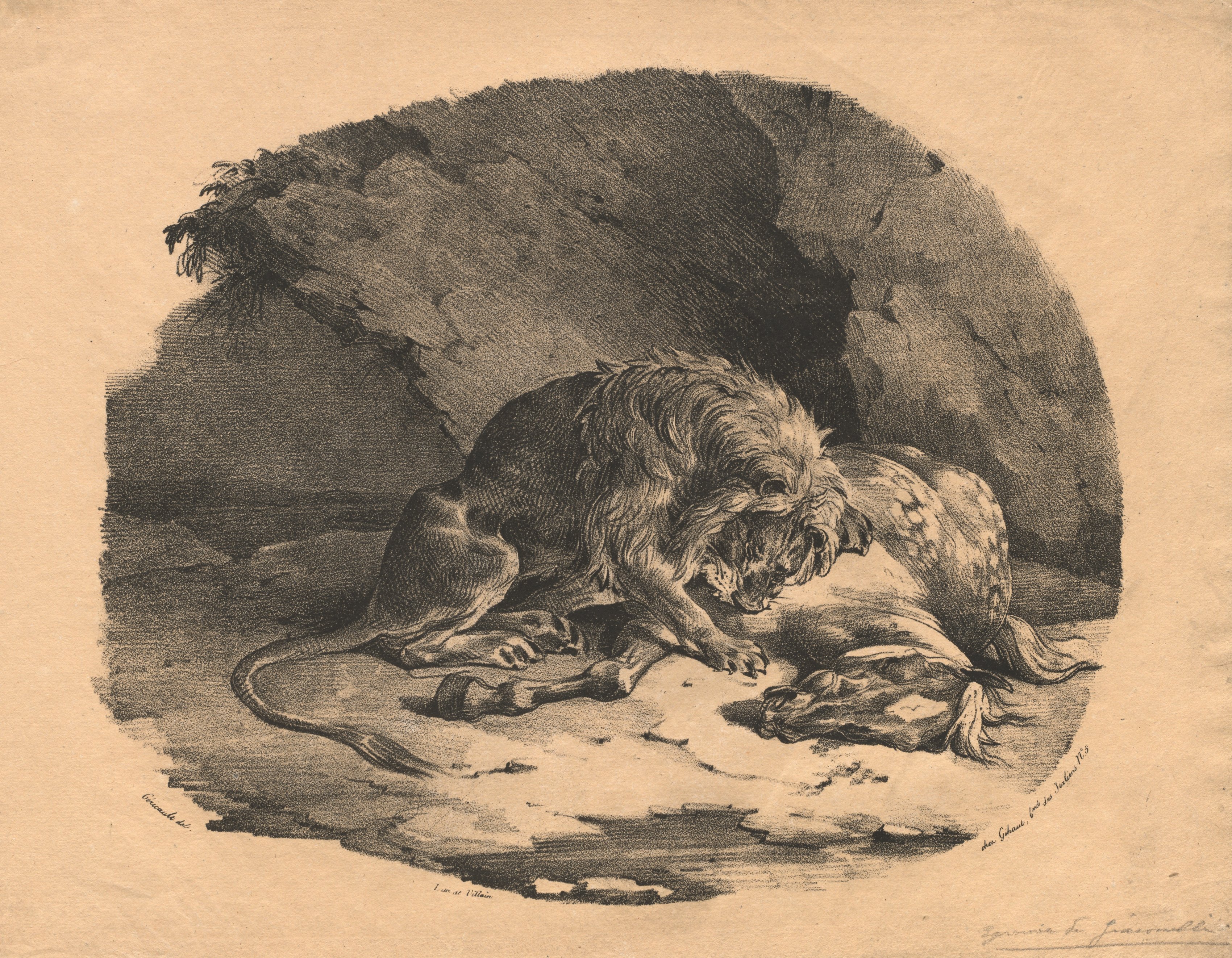 Théodore Géricault, Horse Devoured by a Lion