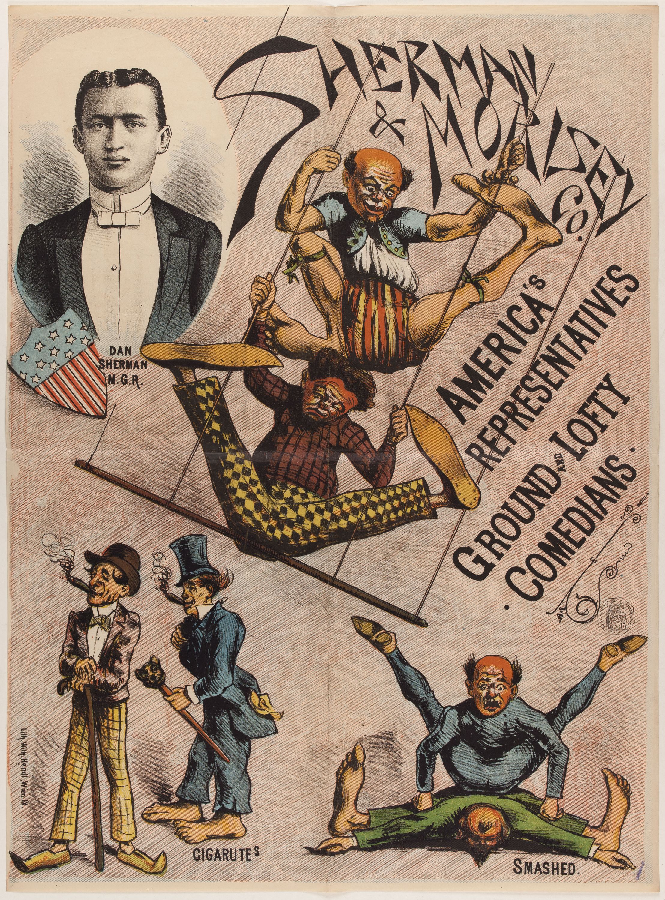Anonyme, SHERMAN/ & MORISEY/ Co./ AMERICA'S/ REPRESENTATIVES/ GROUND AND LOFTY/. COMEDIANS.