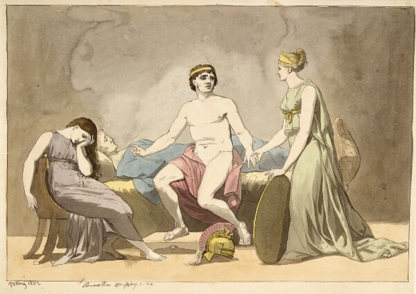 C.W. Eckersberg, Thetis bringer våben til Achilles, som sørger ved Patroklos' lig