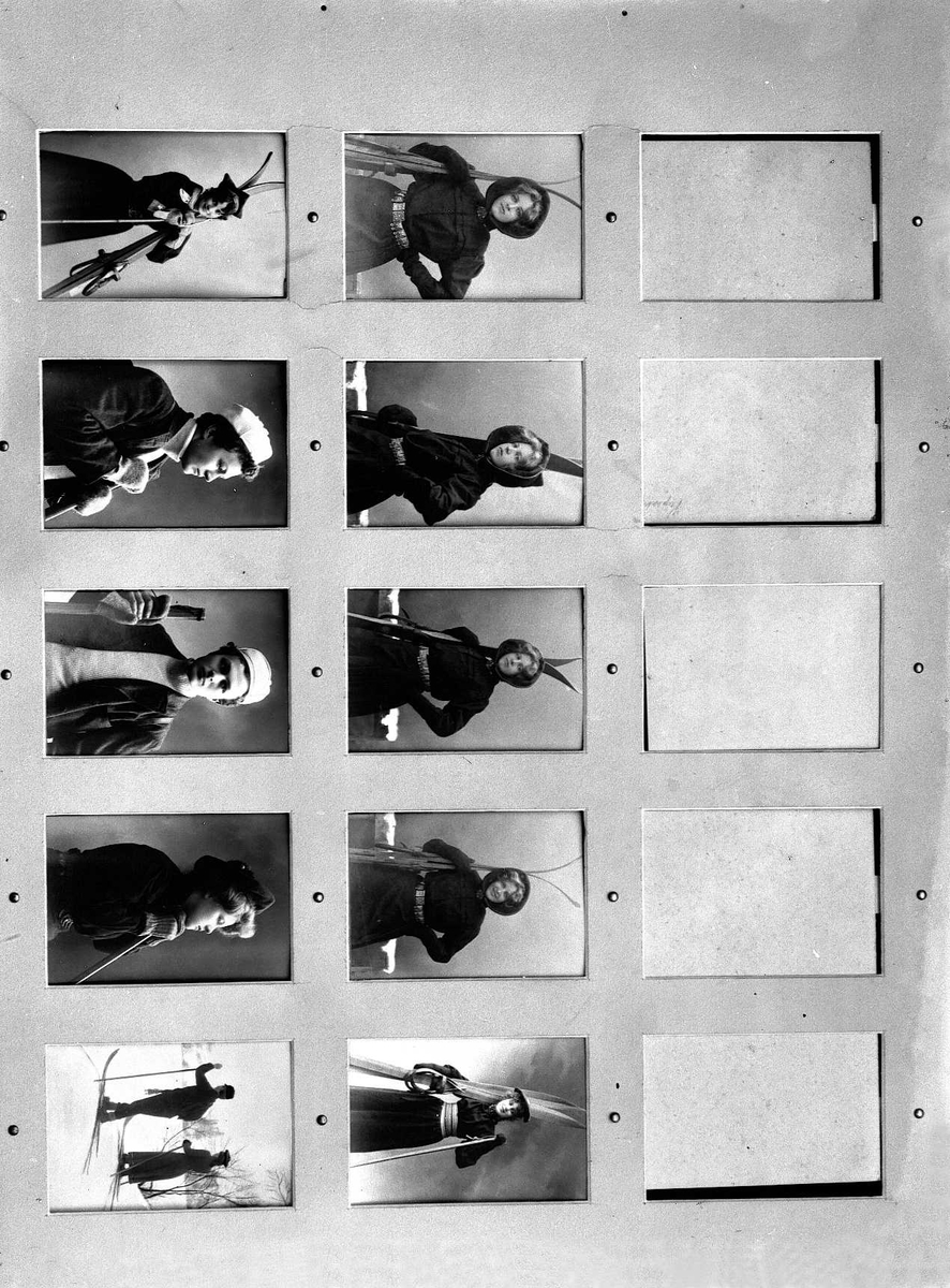 Solveig Lund, Oversiktsbilde av Solveig Lunds monteringer av sine fotografier på veggen i studioet.