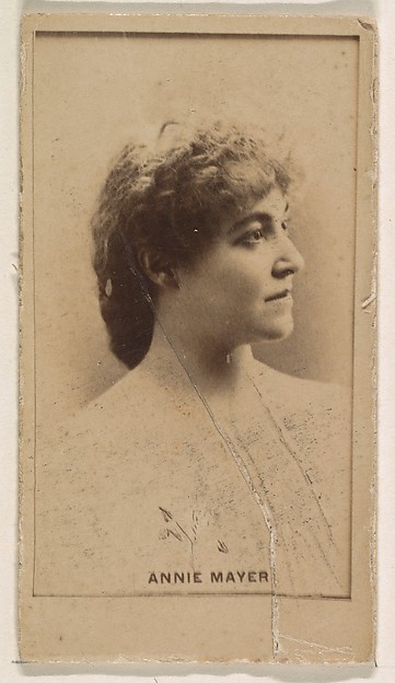 Kinney Brothers Tobacco Company, Annie Mayer, from the Actresses series (N245) issued by Kinney Brothers to promote Sweet Caporal Cigarettes