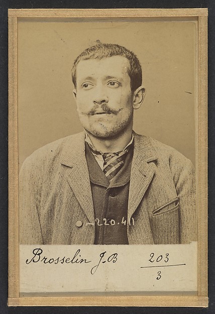 Alphonse Bertillon, Brosselin. Jean-Baptiste. 32 ans, né le 10/1/62 à Aulay (Côte d'Or). Menuisier. Anarchiste. 2/7/94.