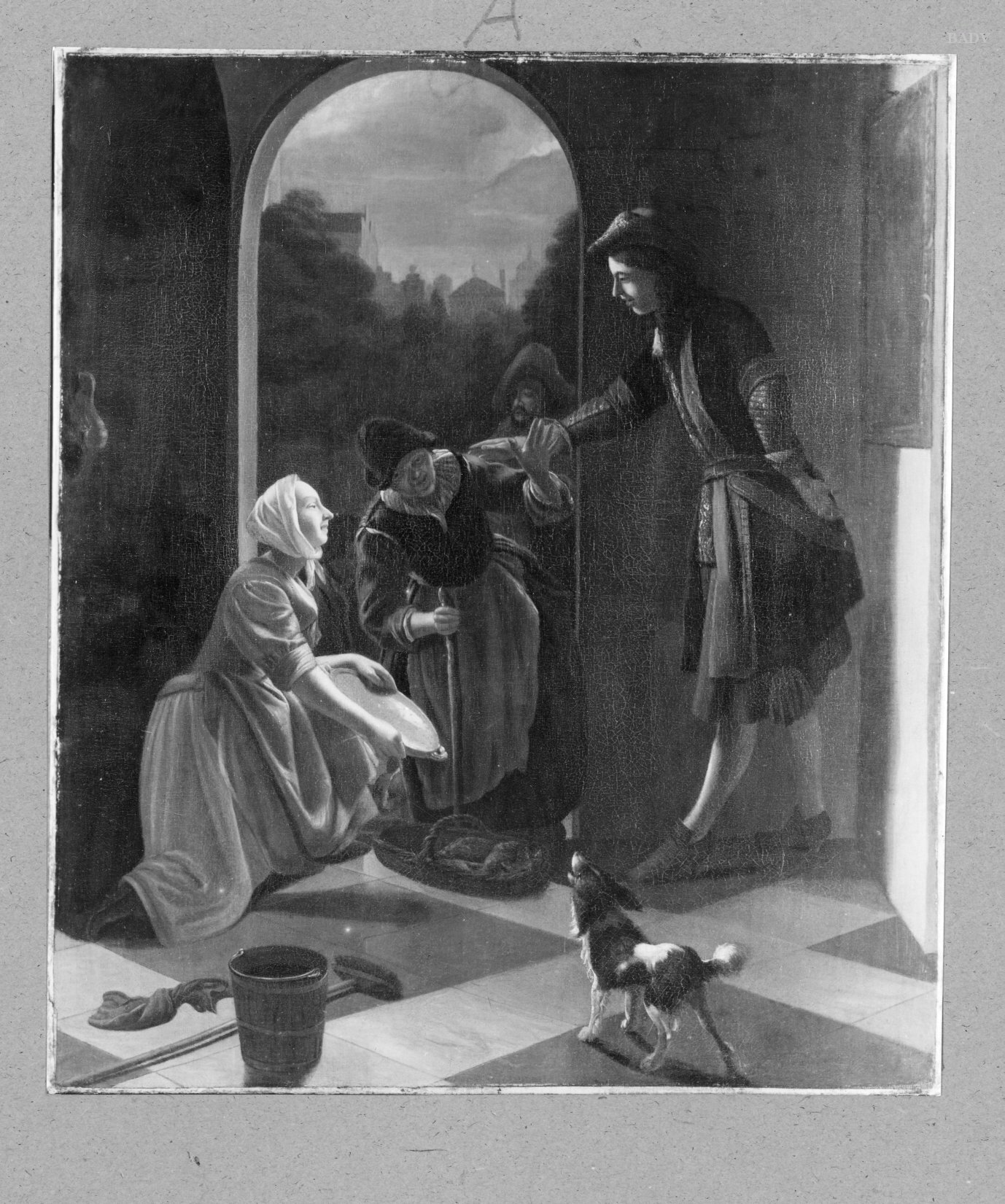 Jacob Ochtervelt, old woman selling fish