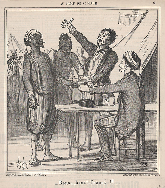 Honoré Daumier, Bono..., bono!... Francé!!!..., from "Au Camp de Saint-Maur"