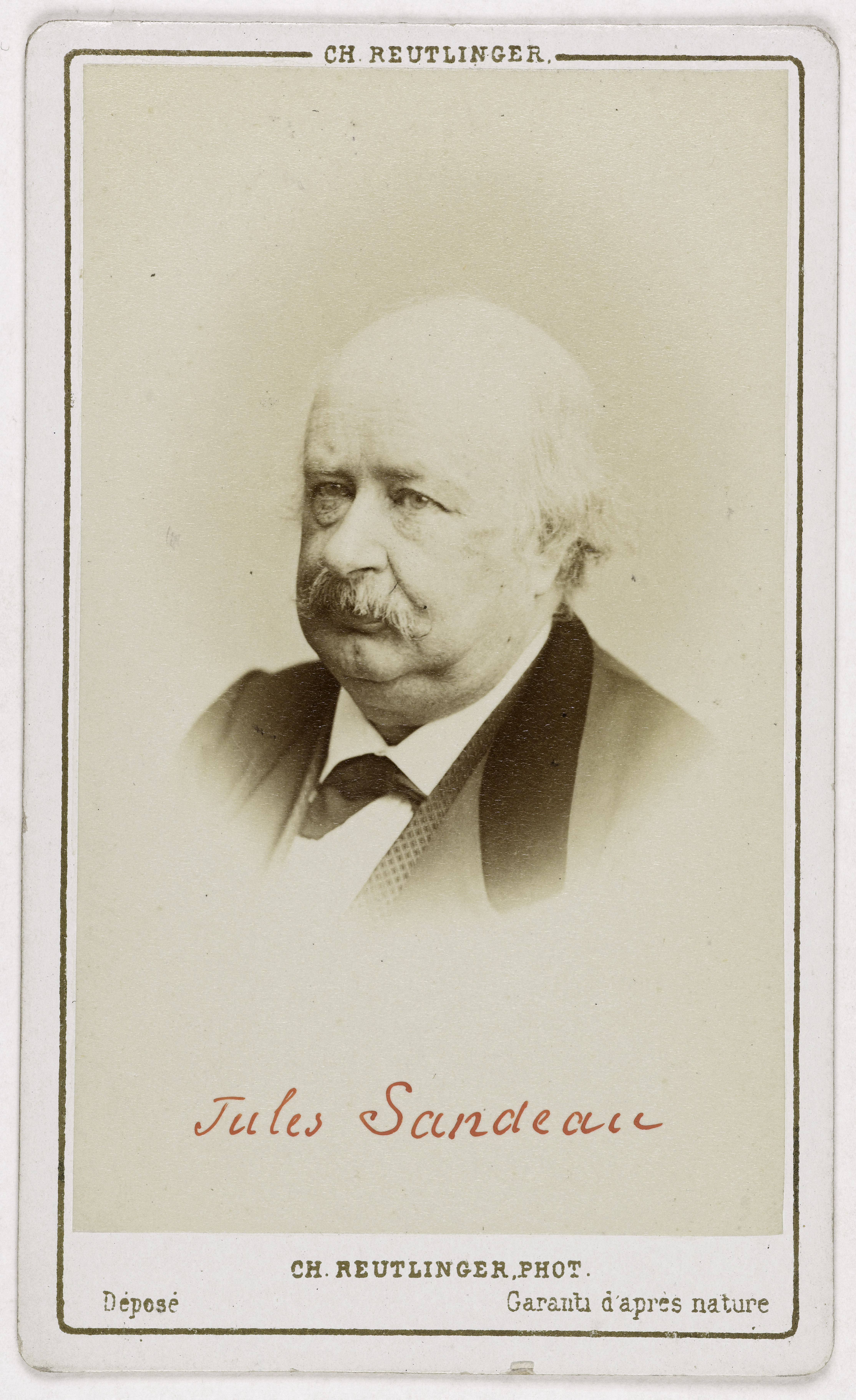 Charles Reutlinger, Portrait de Jules Sandeau, (1811-1883), (romancier, auteur dramatique, conservateur de la Bibliothèque Mazarine)