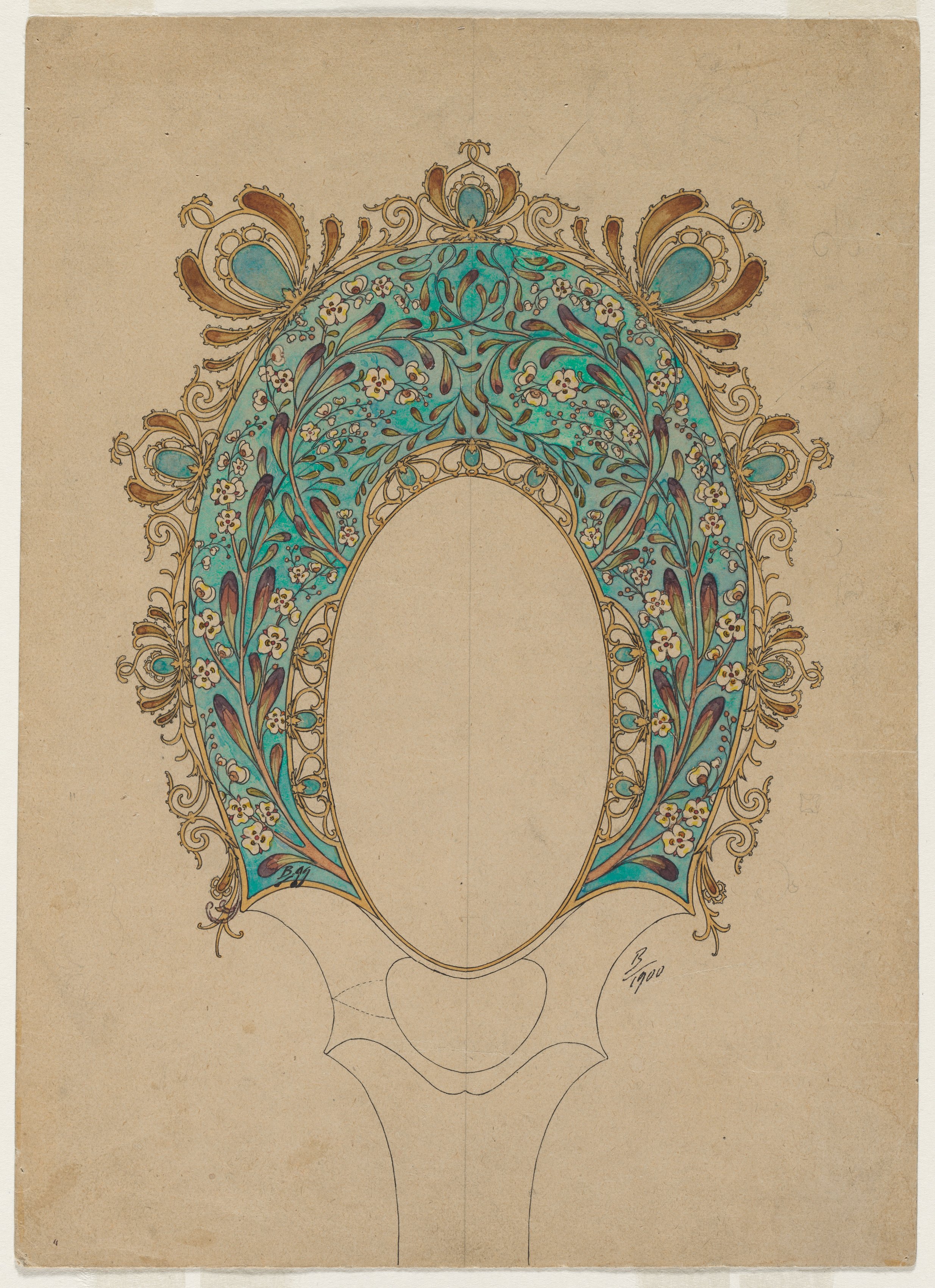 Félix Bracquemond, Design for a Hand Mirror
