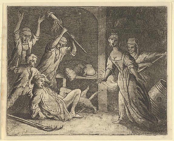 Allart van Everdingen, The Cat, Caught in a Snare, is Mistreated by the People from the House from Hendrick van Alcmar's Renard The Fox