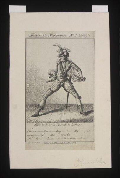 Unknown, Mr Kemble in Henry V
