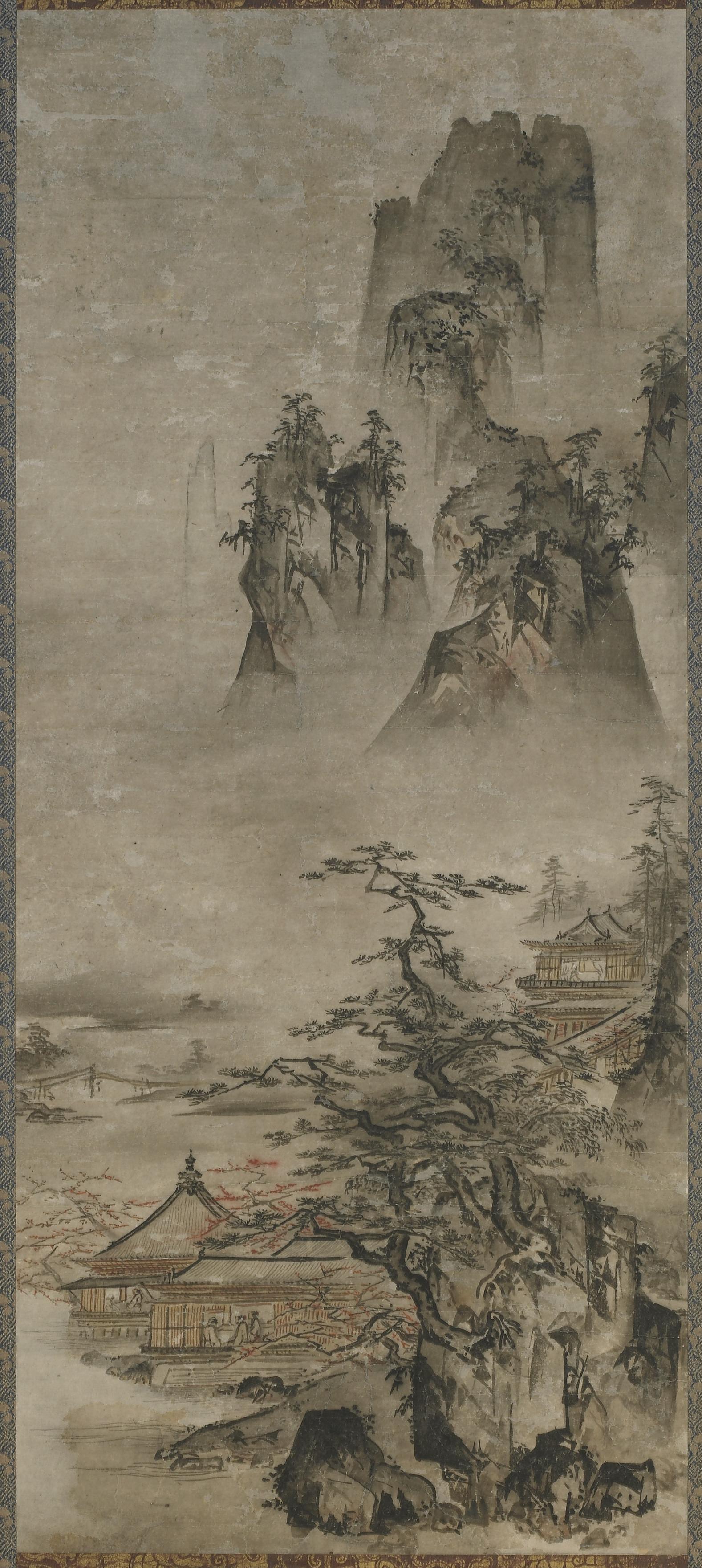 Gakuo Zokyu, Landscape: mountains, stream and houses