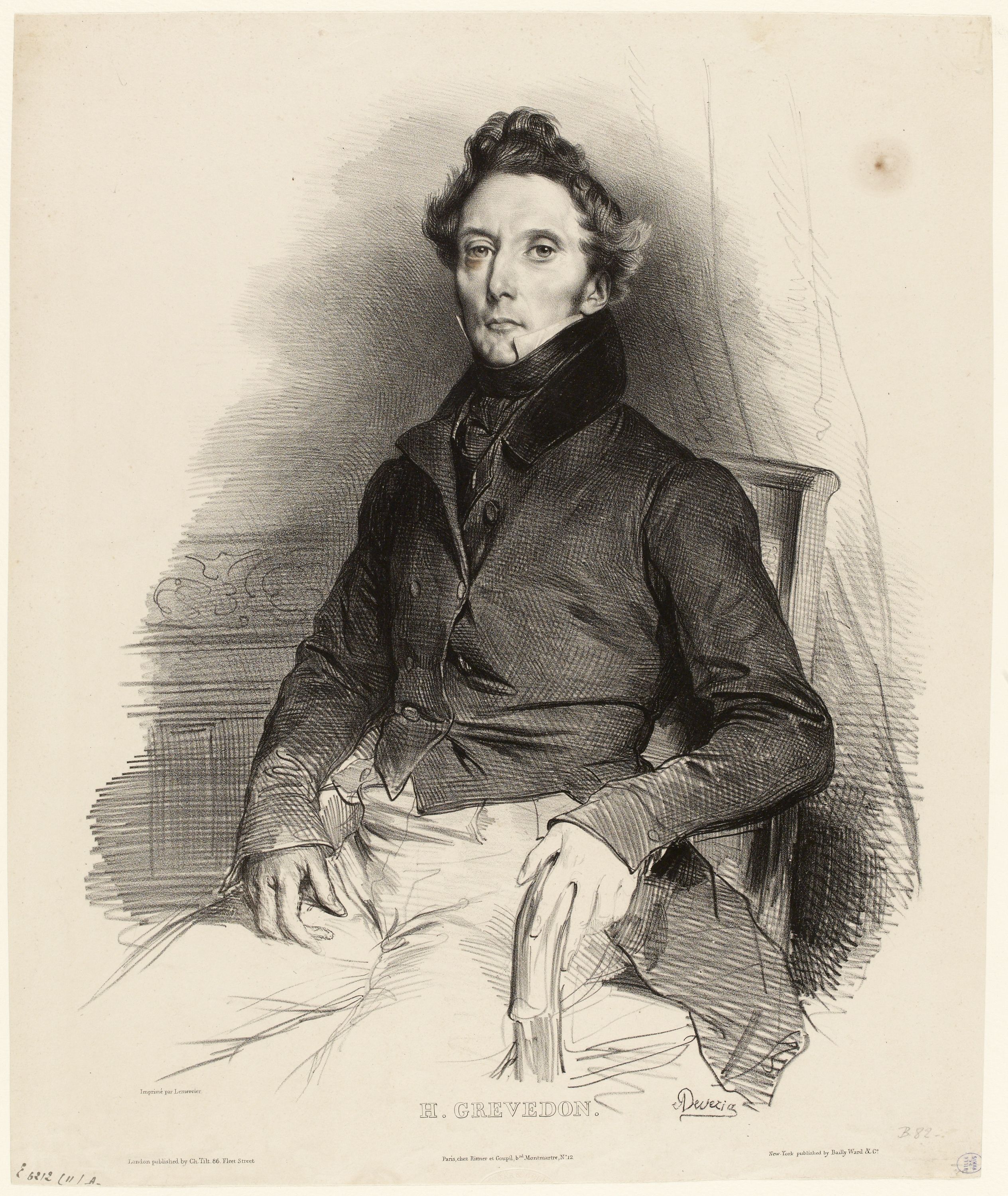 Achille Devéria, Portrait de H. Grevedon (1776-1860), artiste