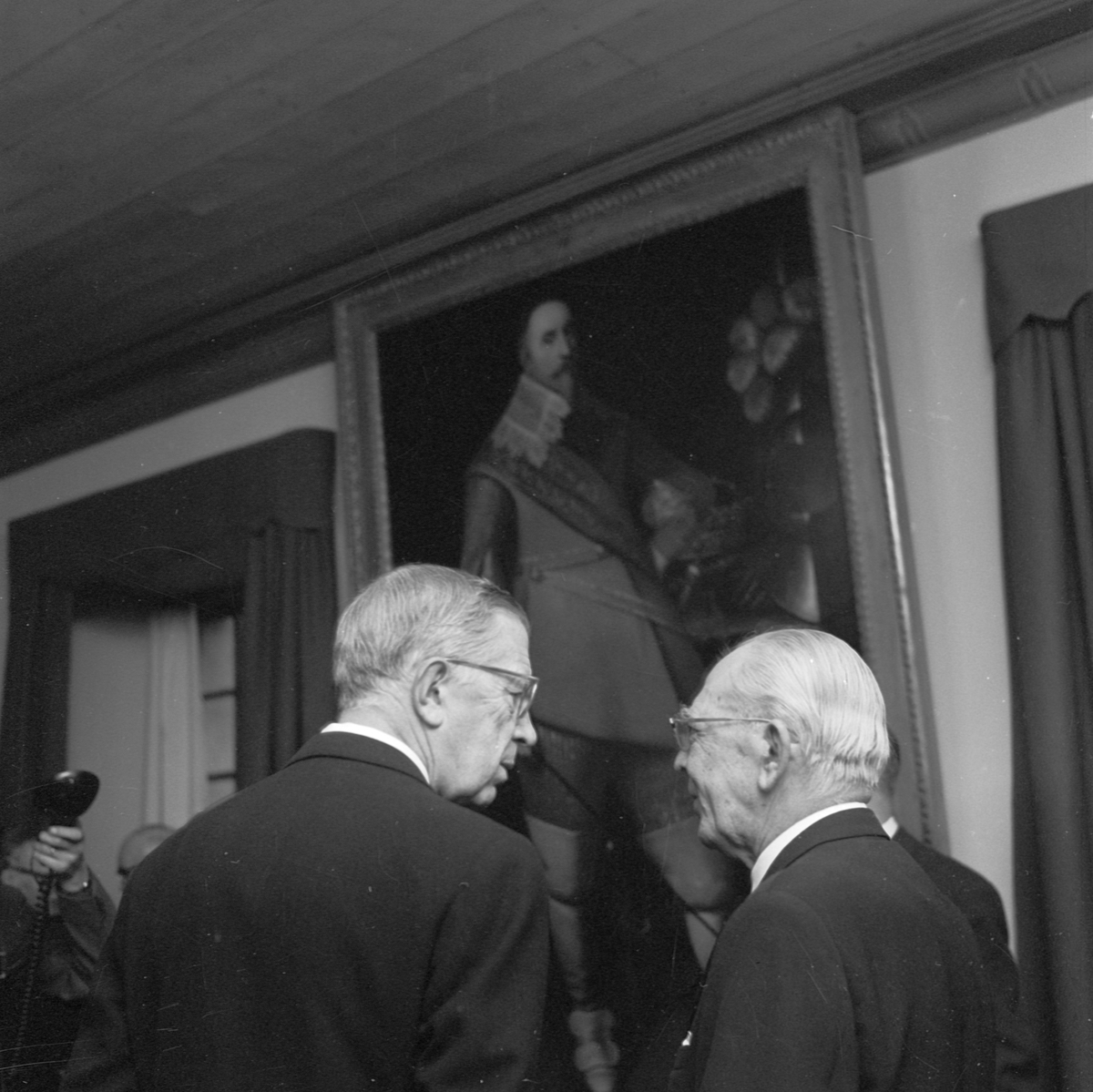 Uppsala-Bild, Gustav Adolfs Akademien, inauguration of new premises with the king as guest of honor, Uppsala 1958