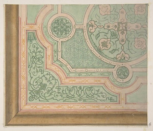 Jules-Edmond-Charles Lachaise, Design for the decoration of a ceiling with circular medallions
