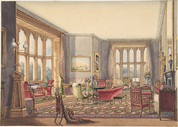 Anonymous, British, 19th century, Drawing Room, Guys Cliffe, Warwickshire