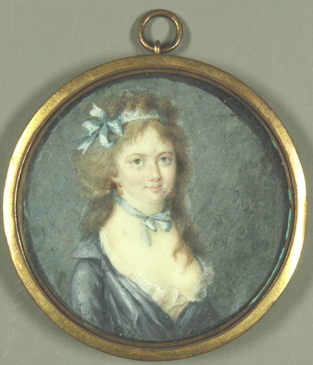 Anonym, Dame mit blauem Haar- und Halsband