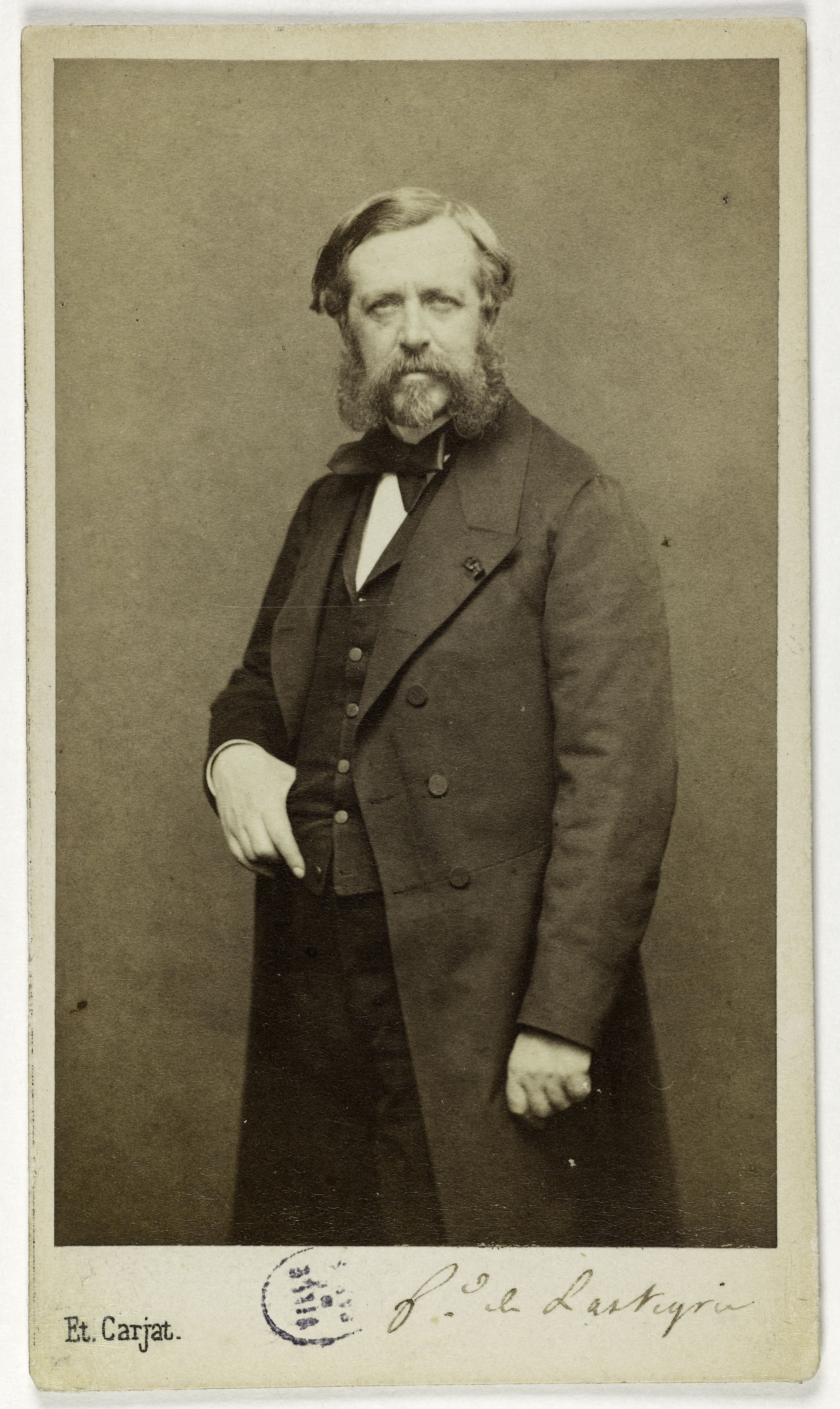 Etienne Carjat, Portrait de Ferdinand Charles Léon de Lasteyrie du Saillant, archéologue et homme politique.
