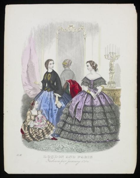 Unknown, London and Paris Fashions for January 1860