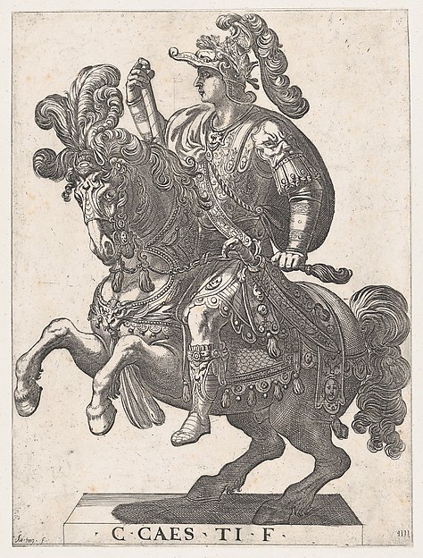 Antonio Tempesta, Plate 4: Emperor Gaius on Horseback, from "The First Twelve Roman Caesars"