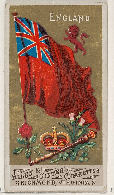 Allen & Ginter, England, from Flags of All Nations, Series 1 (N9) for Allen & Ginter Cigarettes Brands