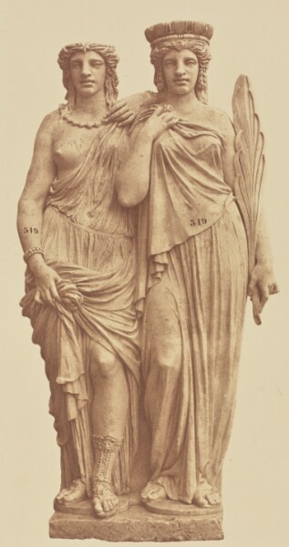 Édouard Baldus, [Caryatids by Georges Jacquot, Decoration of the Louvre, Paris]