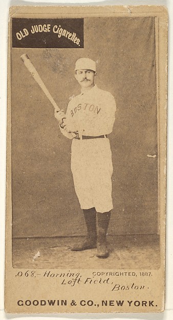 Goodwin & Company, Horning, Left Field, Boston, from the Old Judge series (N172) for Old Judge Cigarettes
