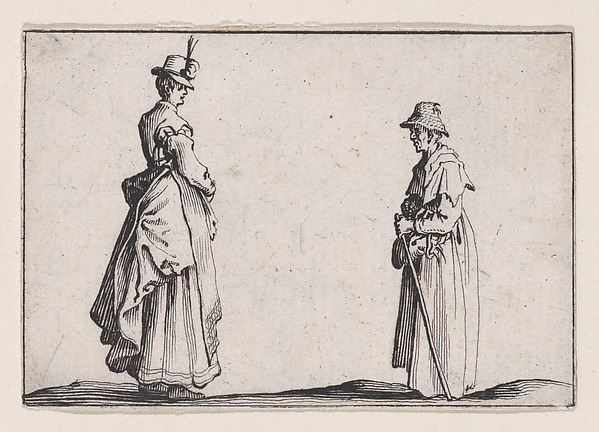 Jacques Callot, Deux Femmes De Profil (Two Women in Profile), from "Les Caprices" Series A, The Florence Set