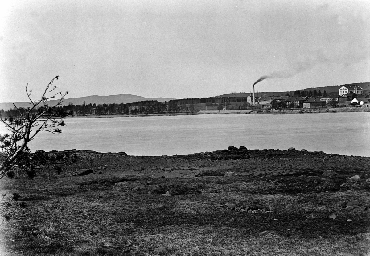 Anno Domkirkeodden, Bypanorama, Høiensalodden, Storhamarstranda, Melkefabrikken. Vestre del av et panoramabilde.