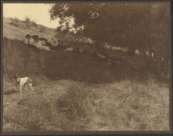 Louis Fleckenstein, [Group Portrait Resting in Field with Dog]
