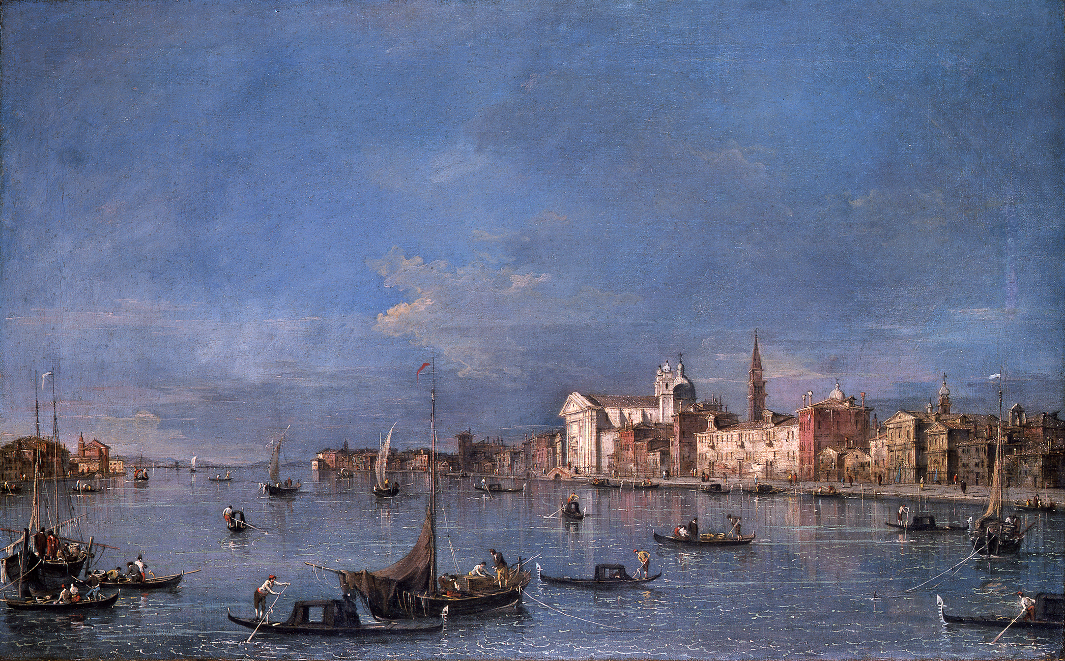 Francesco Guardi, View over the Giudecca Canal to the northwest with the Zattere