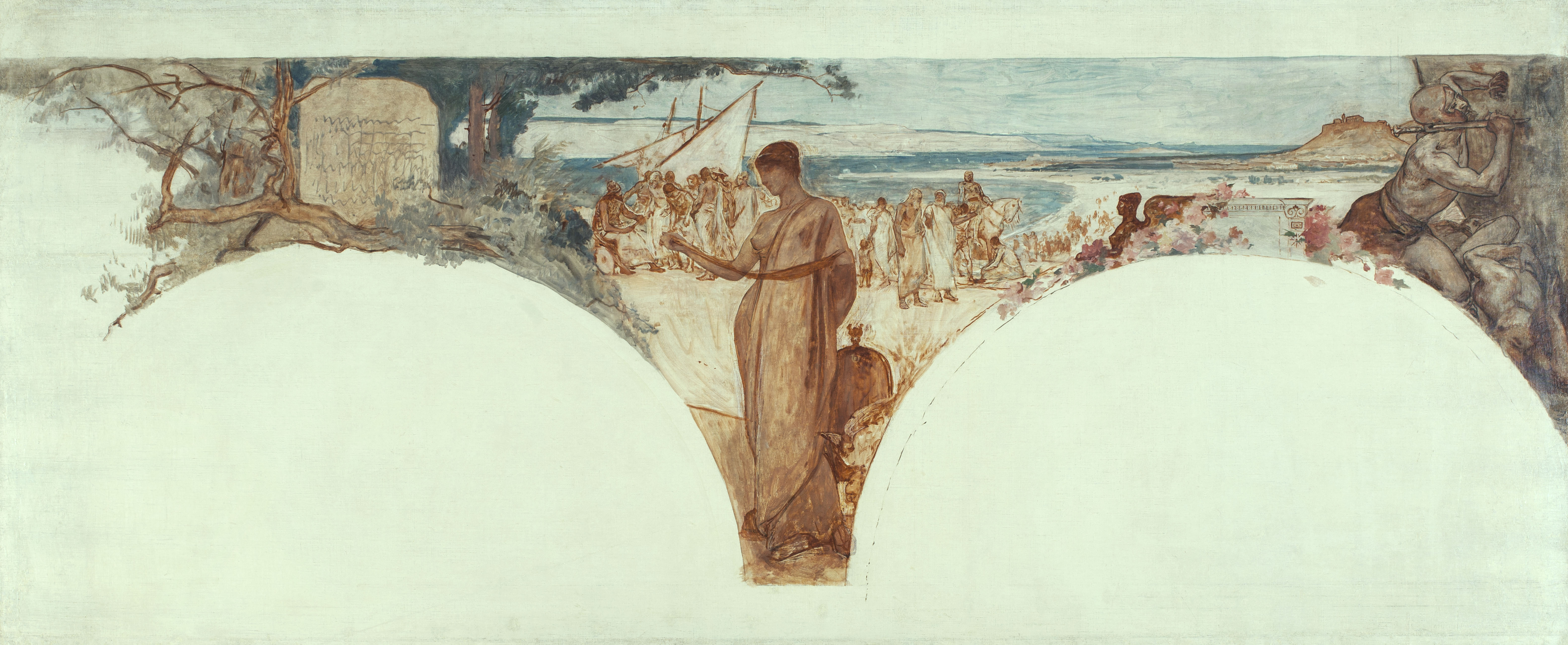 Fernand Cormon, Esquisse pour le salon des Lettres de l'Hôtel de Ville de Paris : Histoire de l'écriture, les temps anciens