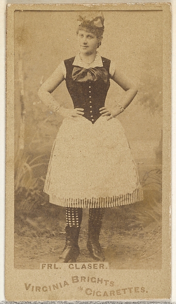 Allen & Ginter, Fräulein Glaser, from the Actors and Actresses series (N45, Type 1) for Virginia Brights Cigarettes
