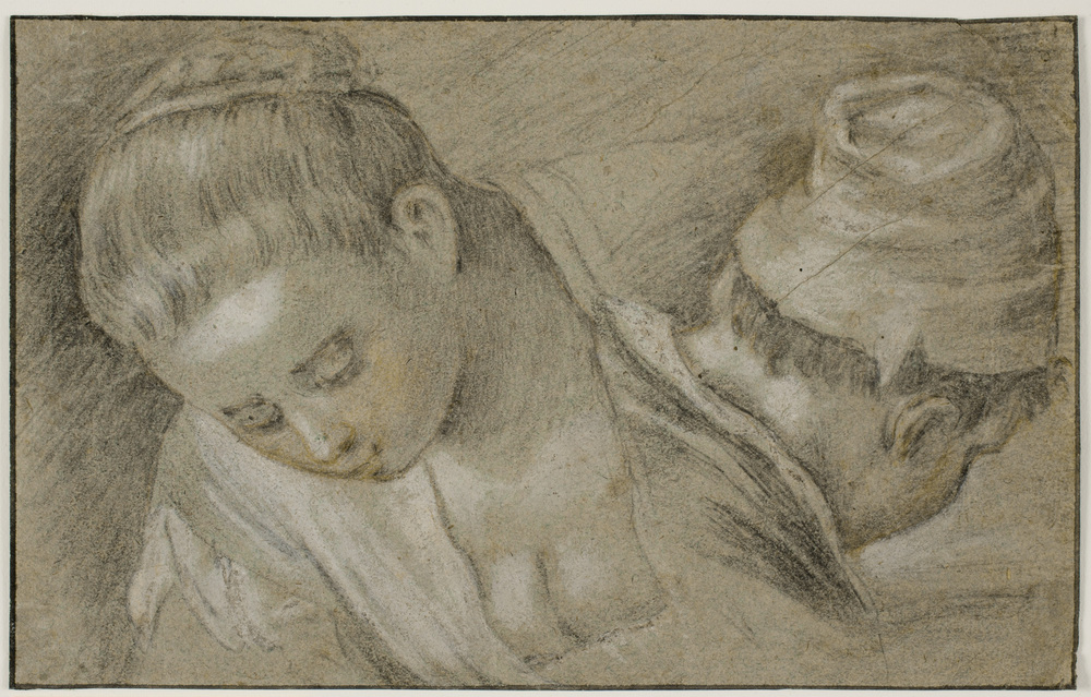 Jacopo Bassano, Hovedet af en ung kvinde set forfra og hovedet af en ung mand set bagfra
