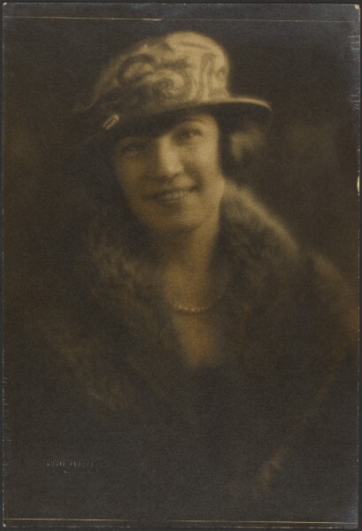 Louis Fleckenstein, [Portrait of a Woman in Hat with Decorate Motif]