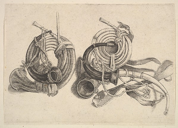 Wenceslaus Hollar, Five hunting horns