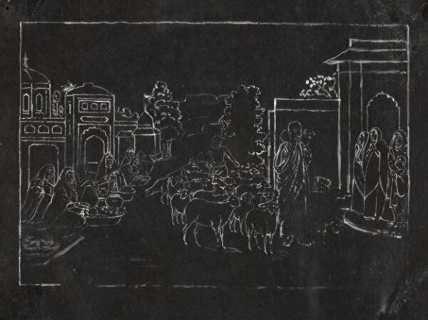 Unknown, One of forty-five drawings of Muharram scenes, occupations, festivals and ceremonies.