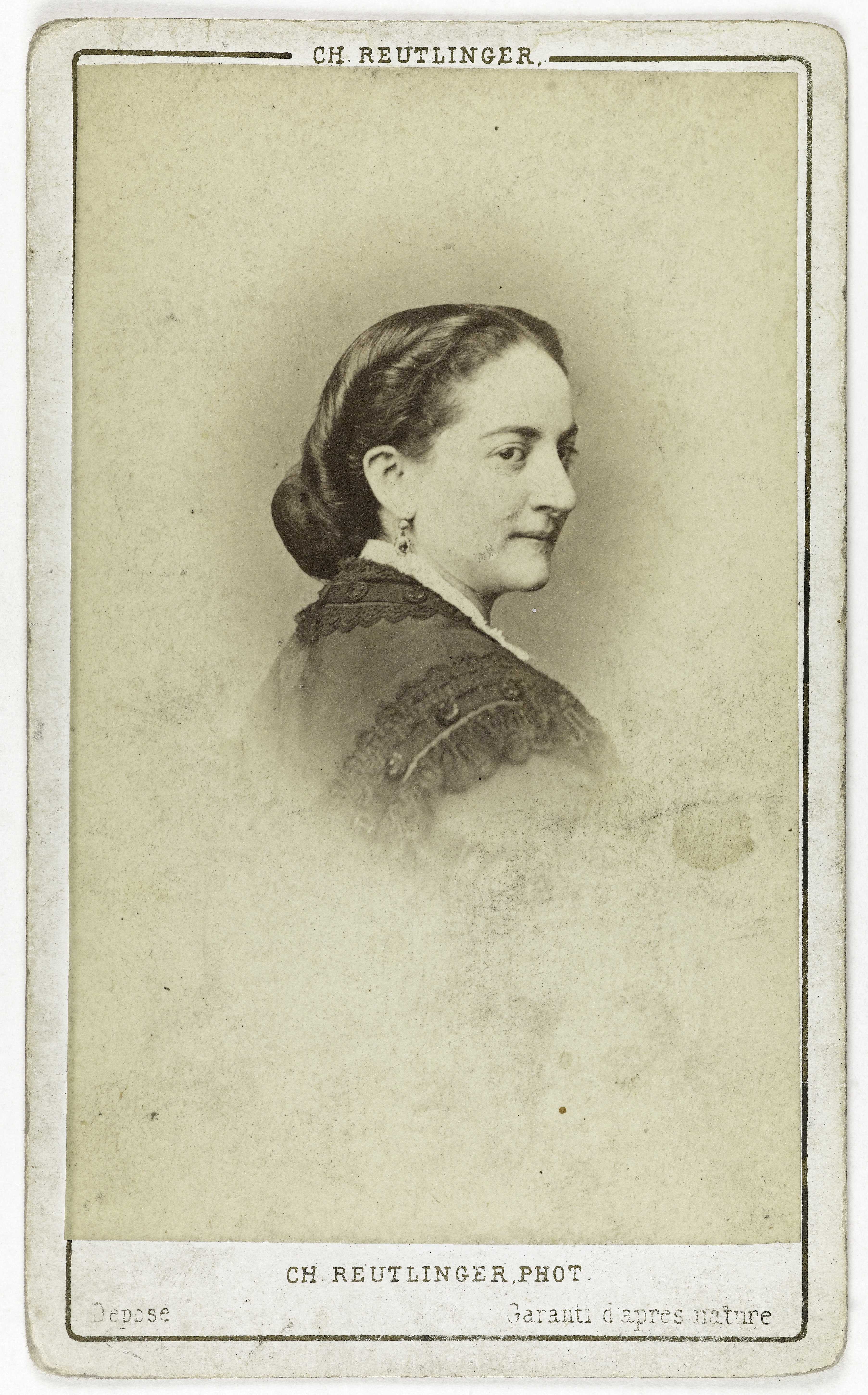 Charles Reutlinger, Portrait de Mademoiselle Monrose (1817-1893), épouse de Louis Barizain dit Monrose, actrice et chanteuse à l'Opéra.