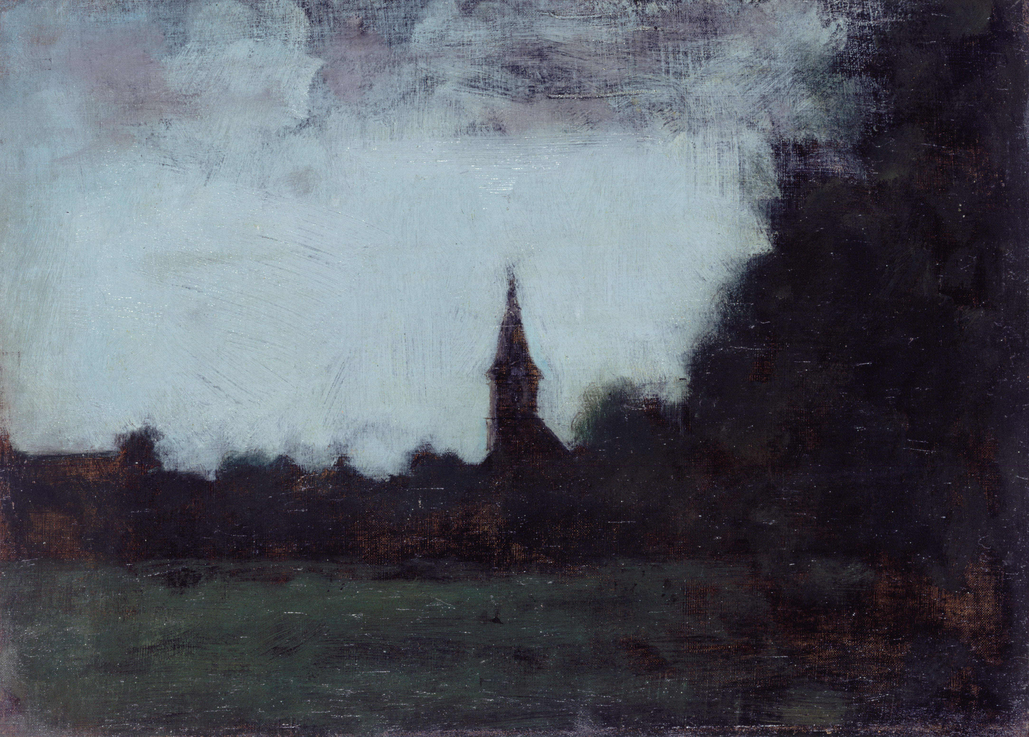 Jean-Jacques Henner, Paysage d'Alsace, le clocher de Bernwiller