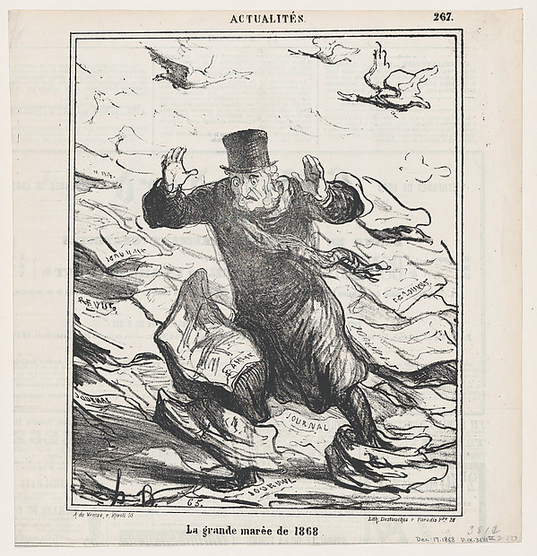 Honoré Daumier, The spring-tide of 1868, from "News of the day"
