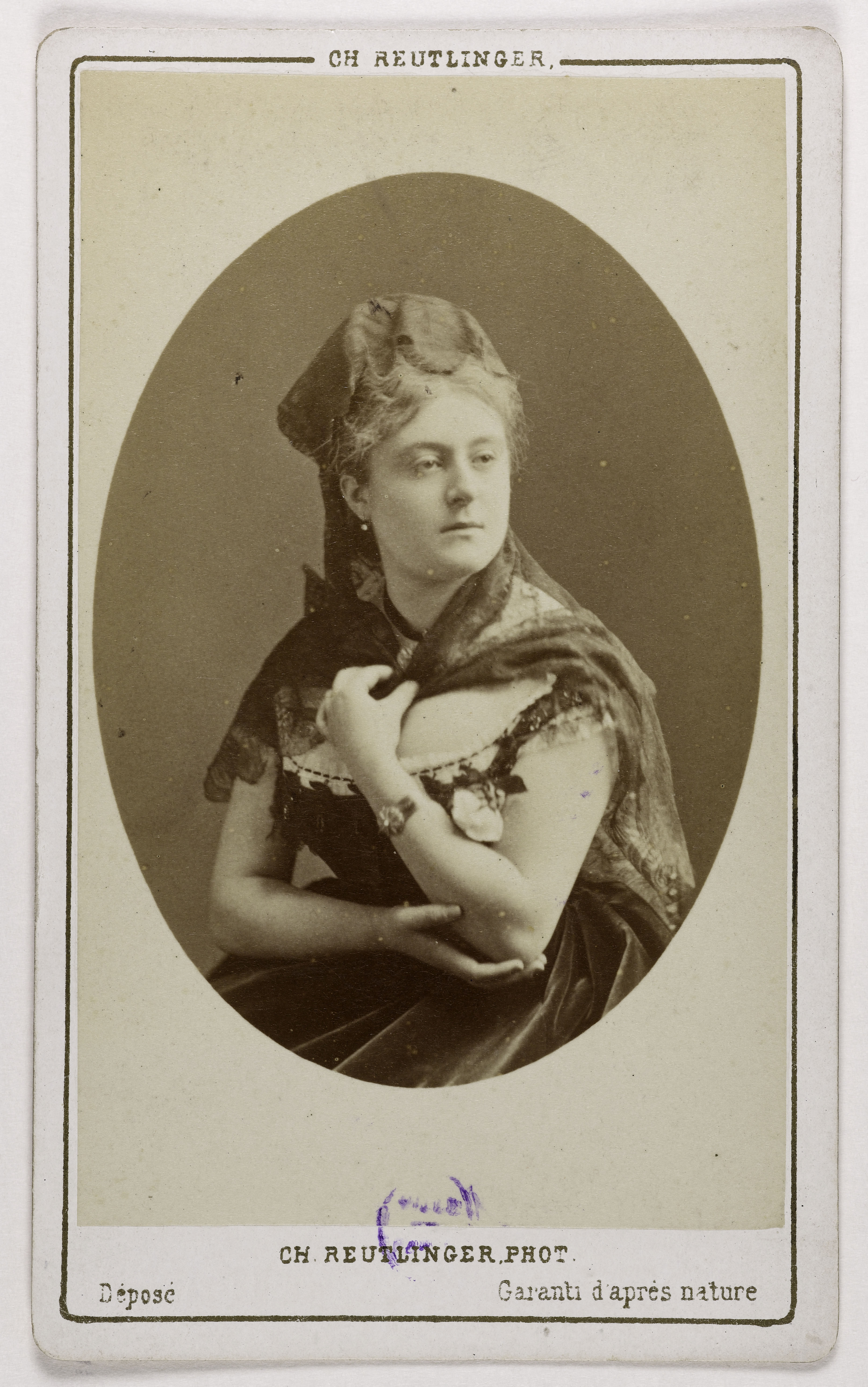 Charles Reutlinger, Portrait de Valentine Biron (actrice au Palais Royal et au Théâtre des Nouveautés)