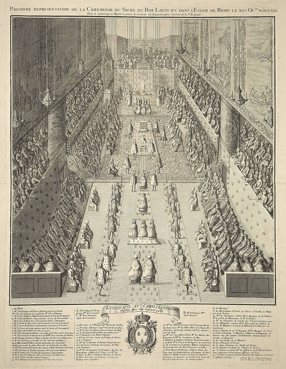 Anonym, Krönung von Ludwig XV. zum König von Frankreich in der Kathedrale von Reims am 25. Oktober 1722