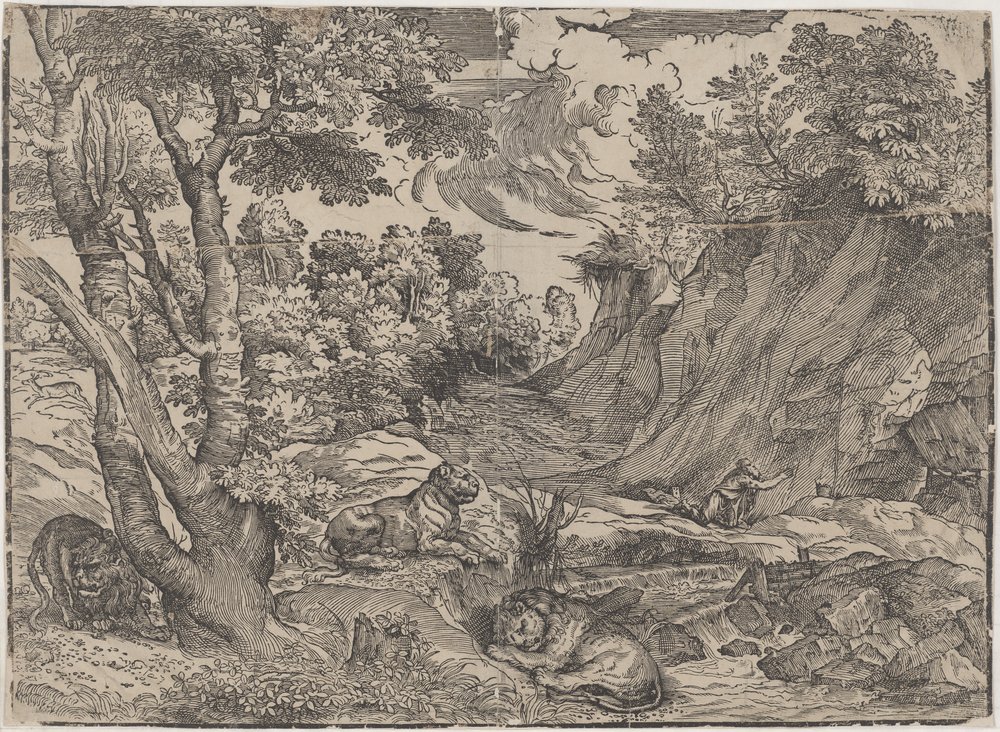 Niccolò Boldrini, Landschaft mit dem Heiligen Hieronymus