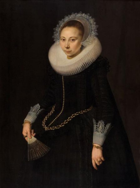 Cornelis van der Voort, Portrait of Maria Overrijn van Schoterbosch (1599/1600-38)