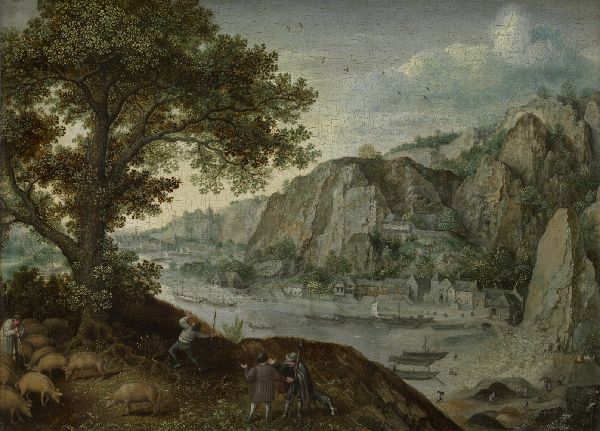 Lucas van Valckenborch, Huy viewed from Ahin