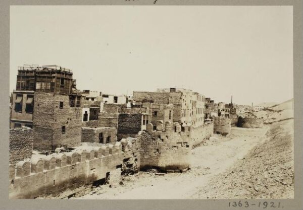 K.A.C. Creswell, Great corner tower at Darb al-Mahruq and two towers to south of it, Ayyubid Wall, Cairo