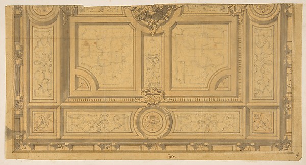 Jules-Edmond-Charles Lachaise, Design for Half of a Ceiling Decoration, Fontainbleau