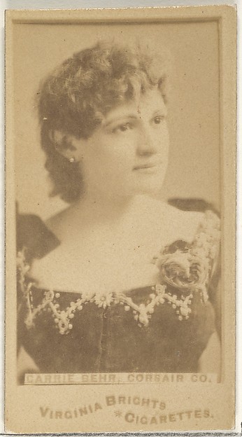 Allen & Ginter, Carrie Behr, Corsair Co., from the Actors and Actresses series (N45, Type 1) for Virginia Brights Cigarettes