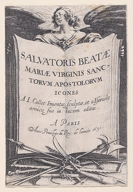 Jacques Callot, Frontispiece, from "Les Grands Apôtres Debout, Représentant Le Sauveur, La Bienheureuse Marie et Les Saints Apôtres" (The Large Standing Apostles, Representing The Savior, The Blessed Mary and The Apostles)