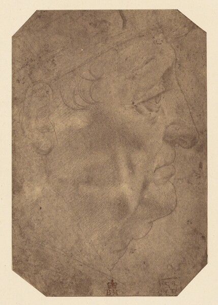 Roger Fenton, [Drawing of a Man's Head by Leonardo da Vinci]