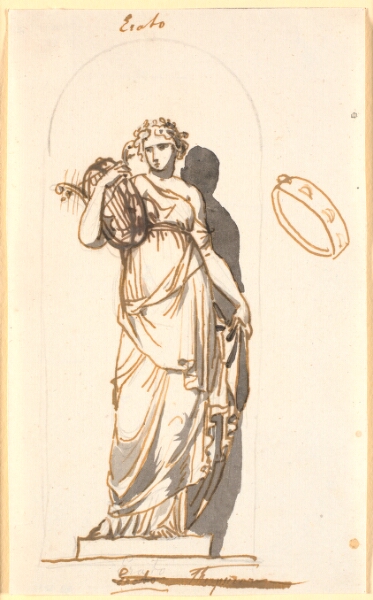 Nicolai Abildgaard, Erato, kærlighedsdigtningens muse, som statue i en niche