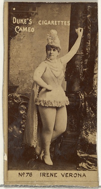 W. Duke, Sons & Co., Card Number 76, Irene Verona, from the Actors and Actresses series (N145-4) issued by Duke Sons & Co. to promote Cameo Cigarettes